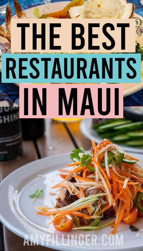 The 40 best restaurants in Maui. Looking for the best places to eat in Maui? Look no further. #mauivacation #hawaiitravelagent #mauirestaurants #wheretoeatinmaui Best Hawaiian Island, Kaanapali Maui, Maui Restaurants, Ahi Poke, Maui Resorts, Lahaina Maui, Hawaii Travel Guide, Trip To Maui, Maui Travel