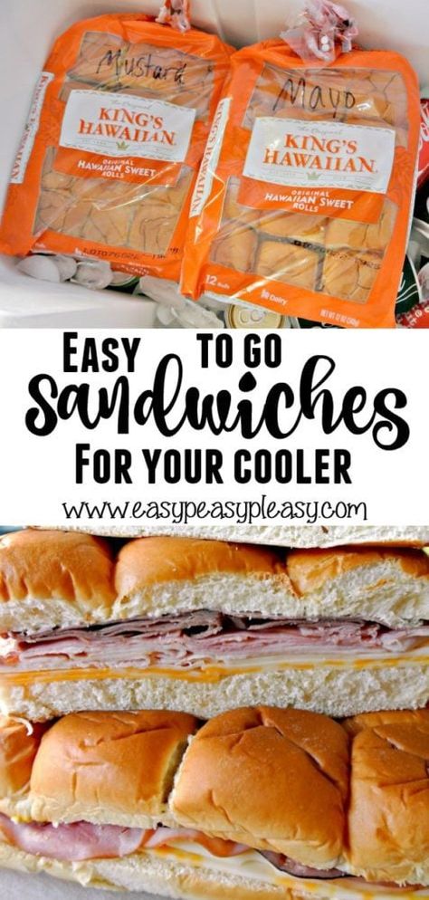 To Go Sandwiches, Tournament Food, Field Picnic, Easy Tailgate Food, Hawaiian Roll Sandwiches, Reuben Dip, Texas Trash, Rolled Sandwiches, Camping Lunches