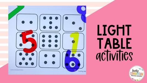 We love our light table in our preschool classroom. In fact, I've been working hard to find light table activities for my preschoolers. Light Table Activities, Table Activities, Brain Challenge, Look And Find, Sorting Mats, Colored Cups, Preschool Resources, Matting Pictures, Letter Matching