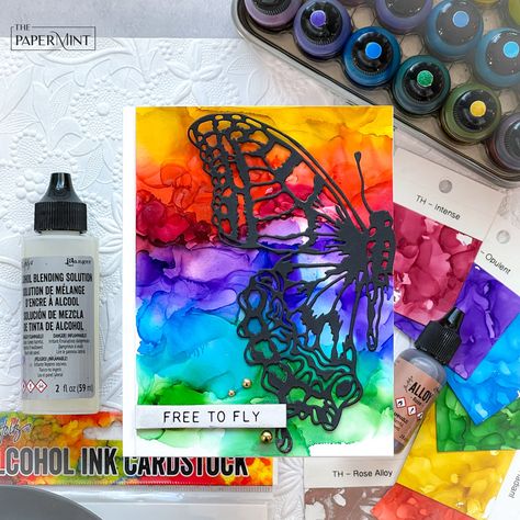 Tim Holtz - New Alcohol Pearls and Rose Alloy Pearl Background, Silhouette Cards, Glazed Tiles, Ranger Ink, Alcohol Inks, Butterfly Cards, Glue Dots, Paper Organization, Saturated Color