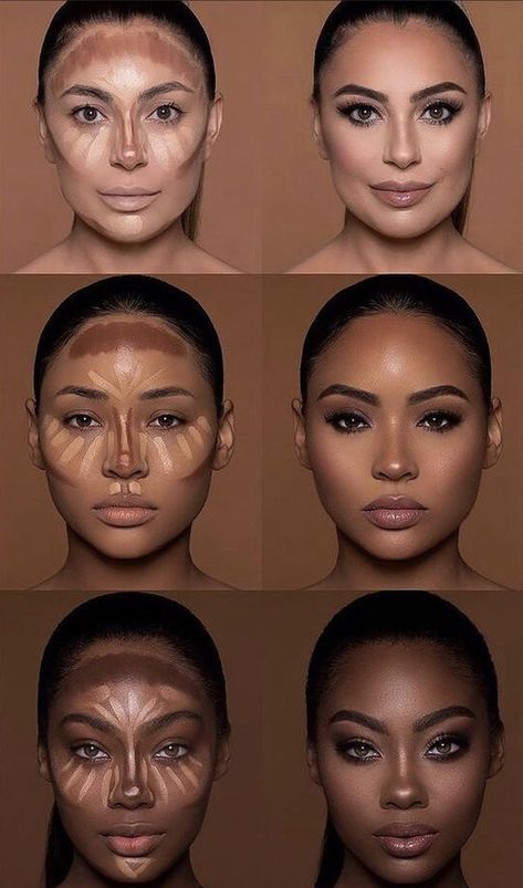 Dark Skin Makeup Tutorial, Face Contouring Makeup, Dag Make Up, Drag Make-up, Beginners Eye Makeup, Simple Makeup Tips, Makeup For Black Skin, Makeup Artist Tips, Brown Skin Makeup