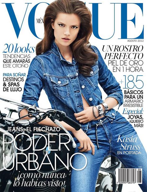 Kasia Struss Dons Rag & Bone Denim for Vogue Mexico's August 2012 Cover - Fashion Gone Rogue: The Latest in Editorials and Campaigns Vogue Magazine Covers, Canadian Tuxedo, Magazine Vogue, Girls Magazine, Fashion Magazine Cover, Fashion Diva, Fashion Cover, Vogue Covers, Denim Day