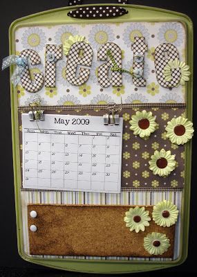 Scrap Yard Chicks-Scrapbooking Workshops & Kits: Day 3 Cookie Sheet Message Board-10 Days of Christmas Gifts Cookie Sheet Magnet Board, Cookie Sheet Crafts, Clipboard Crafts, 10 Days Of Christmas, Classroom Diy, Jeans Crafts, Autumn Diy, Happy Holiday Gifts, Cookie Sheets