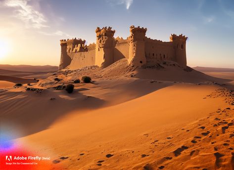 a castle in the middle of desert Castle In The Desert, Desert Castle, Desert Art, Minecraft Ideas, A Castle, Sand Castle, In The Middle, The Middle, Minecraft