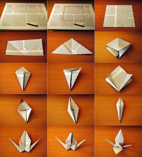 Paper Crane Decor – florenceitalia Origami Crane Tutorial, Origami Instructions Easy, Origami For Kids Animals, Origami Cake, Fun Origami, Origami Money, Origami Birds, Origami Projects, Origami Tutorial Easy