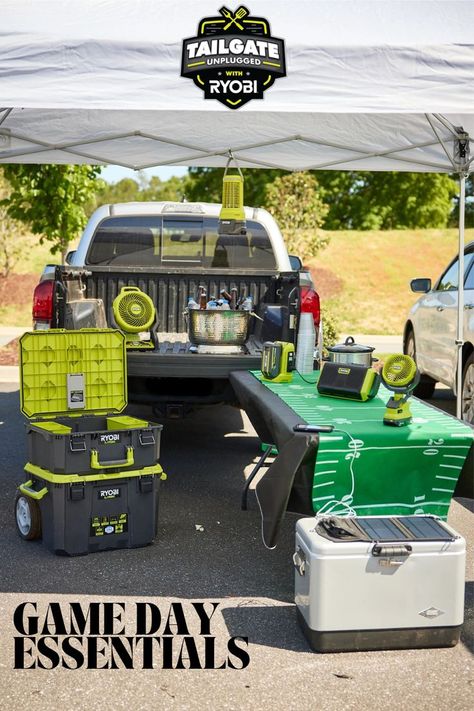 Tailgate like a pro this football season with these cordless game day essentials! Tailgating Essentials, Tailgating Food, Tailgate Essentials, Travel Ball, Football Ideas, Ryobi Tools, Lil Boy, Outdoor Products, Tailgate Party