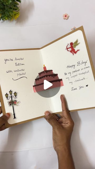 Jo🦋 | Art | Diy Gifts on Instagram: "Diy birthday card ideas 🎂❤️

Materials used:
300gsm A4 size khaki sheets from @my.mooch 

Last minute birthday gift ideas for your loved one 
Save it for future 📌
Follow @that.corporate.artist for more diy ideas

[diy , birthday card, cake pop up card , gifts for her, gifts for him, handmade cards]

#giftsforher #giftsforhim #popup #popupcards #diy #diygifts #reelsofinstagram #explorepage✨ #explore #aesthetic #ａｅｓｔｈｅｔｉｃ" Pop Up Birthday Cake Card Diy, Birthday Pop Up Cards Diy, Pop Up Birthday Cards Diy, Popup Birthday Cards, Last Minute Birthday Gift Ideas, Pop Up Cake Card, Aesthetic Birthday Cards Handmade, Handmade Birthday Card Ideas, Popup Cards