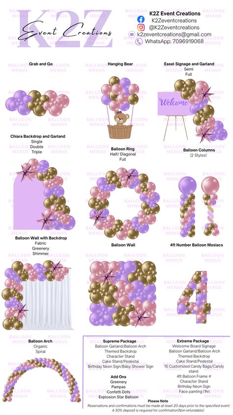 Balloon Pricing, Balloon Template, Balloon Prices, Menu Designs, Halloween Balloons, Diy Balloon Decorations, Pricing Guide, Large Balloons, Custom Balloons