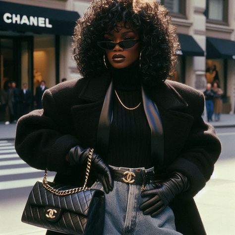 Extravagant Style Fashion, Rich Black Outfits, Rich Black Auntie Aesthetic, Classy 80s Outfits, 90s Bombshell Aesthetic, Black Femme Fatale Aesthetic, Classy Selfies, Black Women Blazer Outfit, Blazer Outfit Black Women