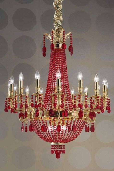 Red Chandelier, Style Salon, Luxury Chandelier, Antique Chandelier, Beautiful Chandelier, Iron Age, Beautiful Lighting, The Ceiling, Chandelier Lamp