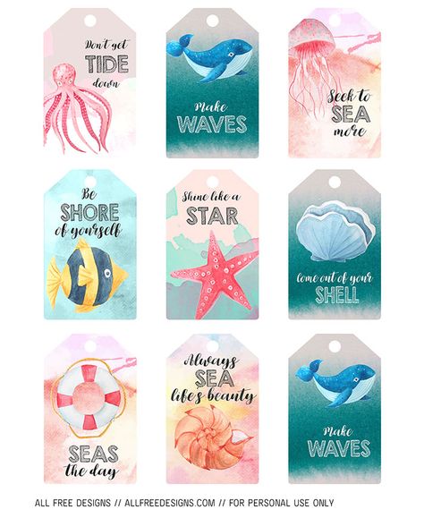 Beach Journal, Tagging Quotes, Gift Tag Design, Ocean Gifts, Gift Card Design, Printable Gift Tags, Free Printable Gift Tags, Free Gift Tags, Vintage Junk