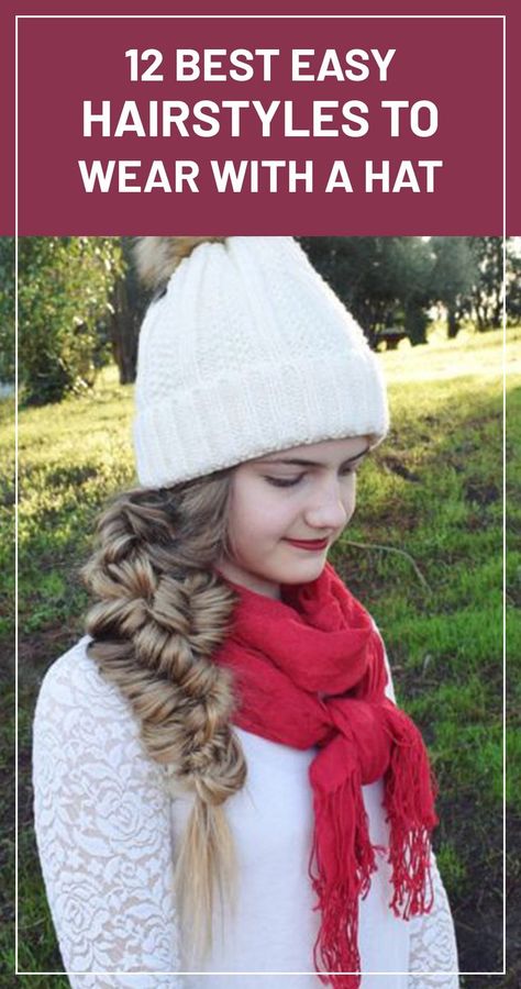 Hairstyles With A Hat, Hairstyles To Wear With A Hat, Hairstyles With Beanies, Winter Hat Hairstyles, Easy Winter Hairstyles, Hairstyle For Work, Hairstyles For Work, Lazy Day Hairstyles, Lazy Hairstyles