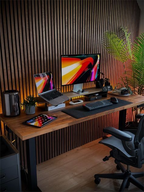 Follow these easy steps to design a cozy and inspiring workspace that you’ll love. #CozyDesk #WorkspaceGoals #DIYSetup #AestheticDecor #WarmAndCalm Desk Setup Ideas, Cozy Setup, Cozy Desk, Home Studio Setup, Desk Setups, Wooden Wall Panels, Setup Ideas, Workspace Inspiration, Office Workspace