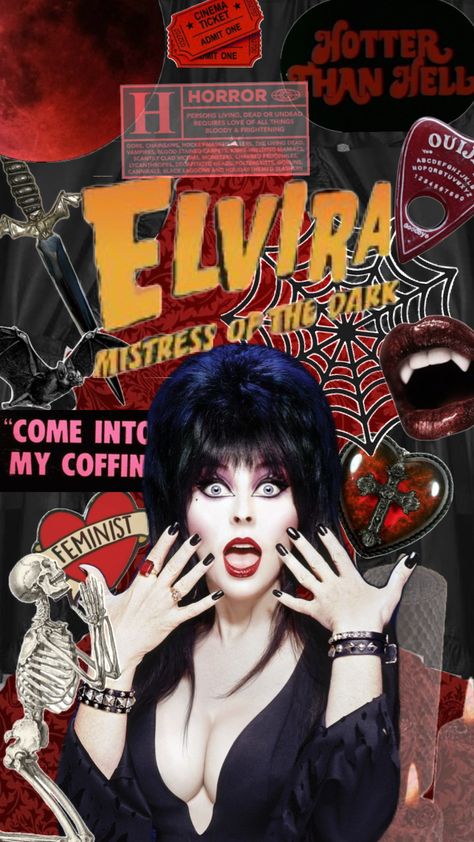 Elvira Wallpaper, Elvira Halloween, Elvira Mistress Of The Dark, Halloween Wallpapers, Dark Wallpapers, Cinema Ticket, Scary Wallpaper, Halloween Poster, Living Dead