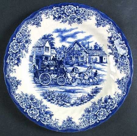 Royal Stafford Coaching Scene Blue Blue And White Dinnerware, Plates Vintage, Christmas Ephemera, Blue White Decor, Royal Stafford, Blue Transferware, Art Painting Gallery, Blue Pottery, Blue And White China