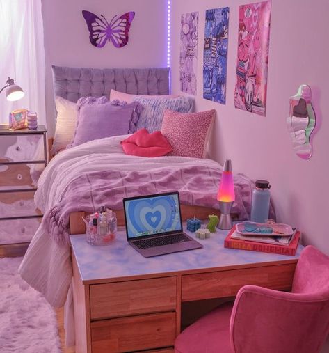 Dorm Room Designs Aesthetic, Beautiful Dorm Room, Dorm Room Styles, Pink Dorm, College Dorm Room Decor, Dorm Room Designs, Dorm Room Ideas, Bedroom Decor For Teen Girls, Search Pins