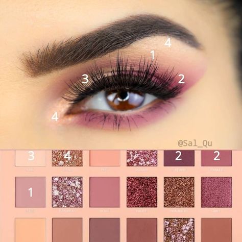 Pink Eye Makeup Tutorial, Blue Eyes Make Up, Rosa Make-up, Matte Make Up, Easy Eye Makeup Tutorial, Huda Beauty Eyeshadow, Maquillage Yeux Cut Crease, Pink Eye Makeup, Makeup 101