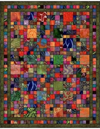 Batik Squares. Looks like a stained glass window. Batik Scrap Quilts, Pattern Batik, Squares Quilt, Stained Glass Quilt, Cathedral Window, Jelly Roll Quilt Patterns, Quilt Modernen, Batik Quilts, Scrap Quilt Patterns