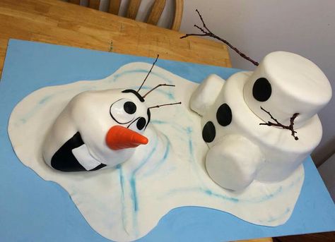 Cake Olaf Melting, Melted Olaf, Exquisite Cakes, Olaf Cake, Different Types Of Cakes, Bachelor/bachelorette Party, Frozen Cake, Types Of Cakes, Specialty Cakes