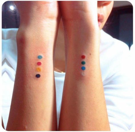 CMYK/RGB Cmyk Tattoo, Nana Tattoo, Aa Tattoos, Graphic Design Tattoos, Brush Tattoo, Cute Tats, Dot Tattoos, Hand Poked Tattoo, Cool Small Tattoos