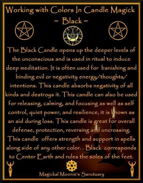 ☽✪☾ Black Candles Magic, Color Magick, Candle Magik, Wiccan Candle, Candle Color Meanings, Black Candle, Candle Magick, Magick Spells, Eclectic Witch