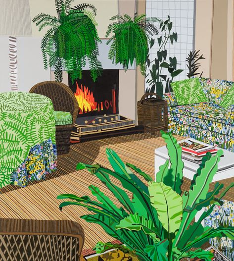 Jonas Wood’s Still Life Interiors Frieze Magazine, Houseplant Art, Jonas Wood, Arte Folk, Blog Art, Interior Illustration, Wood Artist, Art Curator, Art Et Illustration