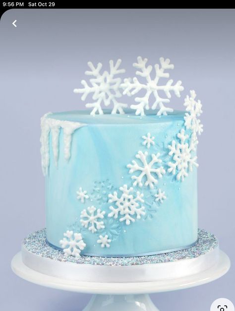 Christmas Cake Designs Simple, Skating Cake Ideas, Aquarius Birthday Cake, Easy Frozen Cake, Birthday Party Photo Ideas, Frozen Cake Designs, Christmas Cakesicles, Frozen Party Cake, Ice Skating Cake