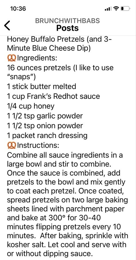 Buffalo Pretzels Recipes, Honey Buffalo Pretzels, Snyder Pretzel Rounds Recipes, Honey Buffalo Pretzel Snaps, Copycat Sonic Pretzel, Soft Pretzel And Beer Cheese Dip, Buffalo Pretzels, Seasoned Pretzels, Blue Cheese Dip