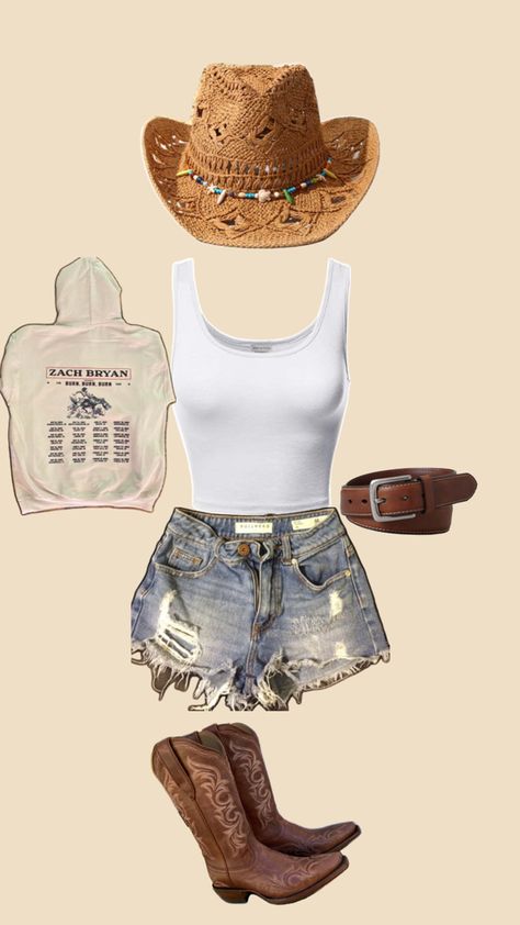 Outfits For Stagecoach, Aesthetic Farm Outfit, Morgan Wallen Outfit Ideas For Concert, Outfits For Zach Bryan Concert, Hoedown Party Ideas Outfit, Texas Girl Outfits, Country Outfits Dresses, Country Outfits With Shorts, Country Date Night Outfit