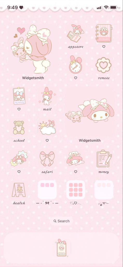 My Melody Iphone Layout, My Melody Phone Layout, Kawaii Iphone Layout, Kawaii Phone Layout, Keyboard Themes Wallpaper, My Melody Wallpaper, Cute Home Screens, Iphone Wallpaper Kawaii, Charmmy Kitty