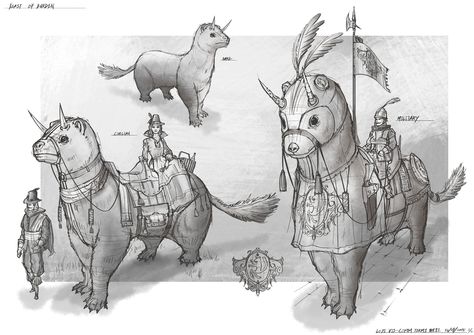 Beast Rider, Character Composition, Worldbuilding Ideas, Species Ideas, Alien Civilization, Animal Warrior, Beast Of Burden, Feng Zhu Design, Feng Zhu