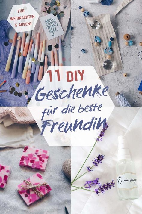 11 DIY Weihnachtsgeschenke für die beste Freundin selbermachen - schöne kleine Mitbringsel - Deko, Accessoires, DIY Kosmetik und Co. - einfache DIY Geschenkideen für die beste Freundin, Mama oder Schwester selbermachen #weihnachtsgeschenke #diygeschenke #selbermachen #geschenkideen Diy Kosmetik, Dip Dye, Last Minute, Diy And Crafts, Gifts For Friends, Blogger, Gifts, Quick Saves