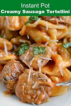 Creamy Sausage Tortellini, Easy Instant Pot Dinner, Healthy Sausage Recipes, Sausage And Tortellini, Instant Pot Dinner, Tomato Cream Sauce, Sausage Pasta Recipes, Sausage Tortellini, Tortellini Recipes