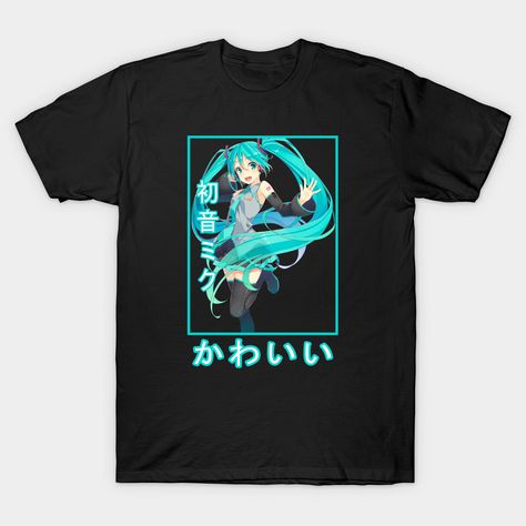 Hatsune Miku -- Choose from our vast selection of Crewneck and V-Neck T-Shirts to match with your favorite design to make the perfect custom graphic T-Shirt. Pick your favorite: Classic, Relaxed Fit, V-Neck, Tri-Blend, Dolman Extra Soft Tri-Blend, Slouchy V-Neck, Slouchy, Premium, Heavyweight, Curvy, Ringer, and Curvy V-Neck. Customize your color! For men and women. Hatsune Miku Merch, Miku Shirt, Luigis Mansion, School Clothing, Dr Closet, Miku Hatsune, Clothing Ideas, Cloak, Hatsune Miku