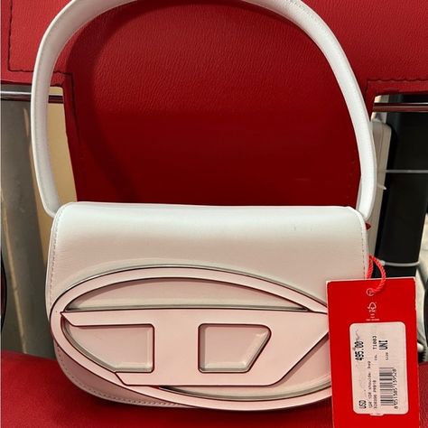 Diesel 1DR Xs Mini Bag with D Plaque White White Diesel Bag, Diesel 1dr Bag, Diesel Handbags, Diesel 1dr, Diesel Bag, Causal Outfits, Summer 2023, Dream Life, Mini Bag