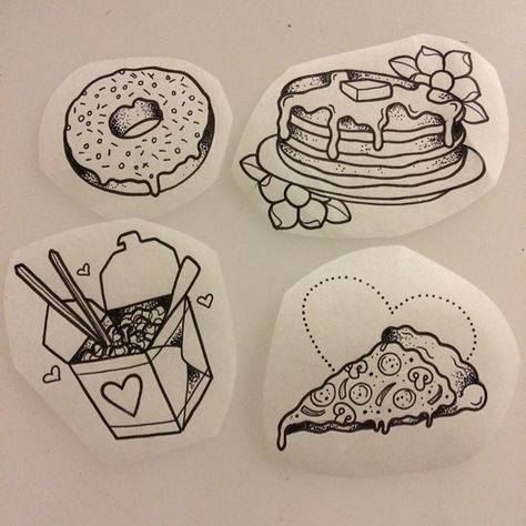 Tattoo Food, Alex Strangler, Donut Tattoo, Pizza Tattoo, Matching Best Friend Tattoos, Food Tattoos, Best Friend Tattoos, Tattoo Flash Art, Arte Inspo