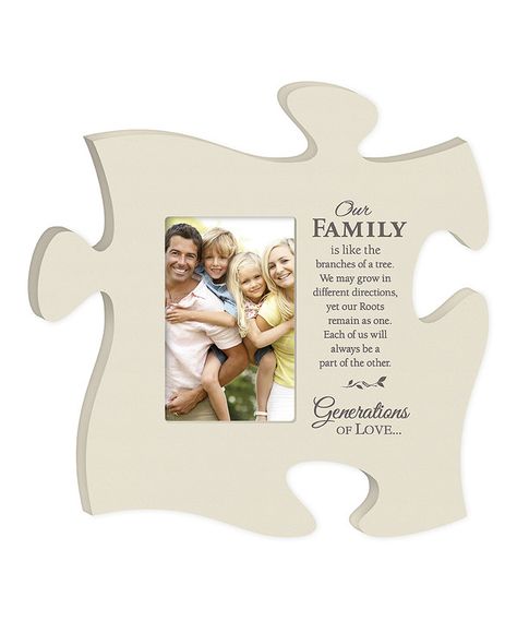 Look at this 'Our Family' Puzzle Piece Photo Frame on #zulily today! Puzzle Piece Picture Frames, Family Puzzle, Generation Photo, Puzzle Frame, Puzzle Photo, Love You To Pieces, Family Puzzles, Personalized Puzzles, Heart Wall Art