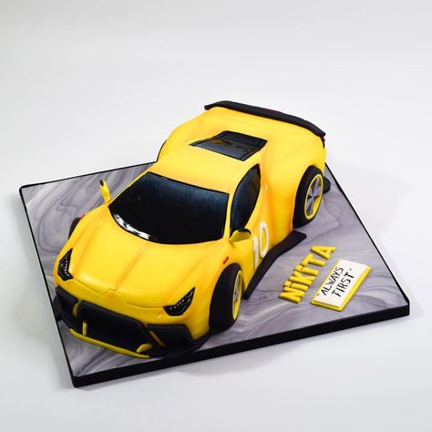 Lamborghini Cakes For Boys, Lamborghini Birthday, Lamborghini Cake, Birthday Cake For Boys, Green Lamborghini, Boy Cakes, Balloon Bouquet Diy, Cars Birthday Cake, Cake Artist