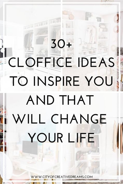 30+ Cloffice Ideas to Inspire You and That Will Change Your Life | City of Creative Dreams Cloffice Storage Ideas, Cloffice Decor Ideas, Bedroom Closet Office Ideas, Walk In Closet Converted To Office, Cloffice Wallpaper, Small Walk In Closet Office, Ikea Cloffice, Closet Home Office Ideas, Home Office Dressing Room Combo