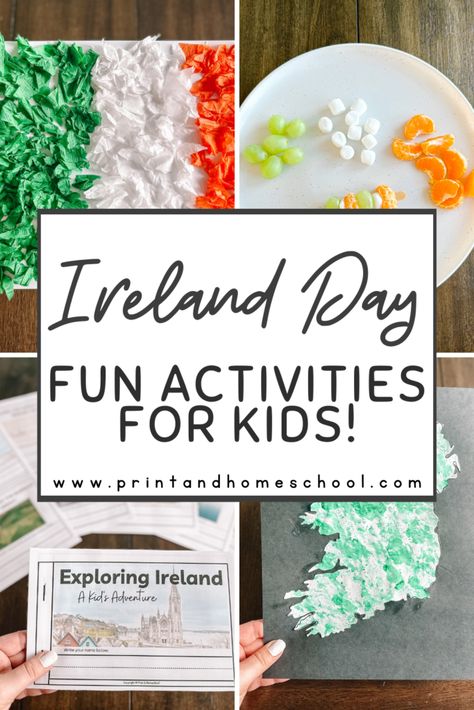 Irish Crafts For Kids, Ireland Crafts, Ireland Activities, Ireland World Thinking Day, Ireland Crafts For Kids, Ireland Crafts For Kids Preschool, Ireland Worksheet, Scotland Activities For Kids, Ireland Art Projects For Kids