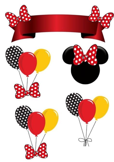 Minnie Mouse Banner, Mickey Mouse Birthday Decorations, Spiderman Cake Topper, Minnie Mouse Decorations, Minnie Mouse Cake Topper, Minnie Mouse Birthday Party Decorations, Red Birthday Party, Disney Frames, Paw Patrol Birthday Cake