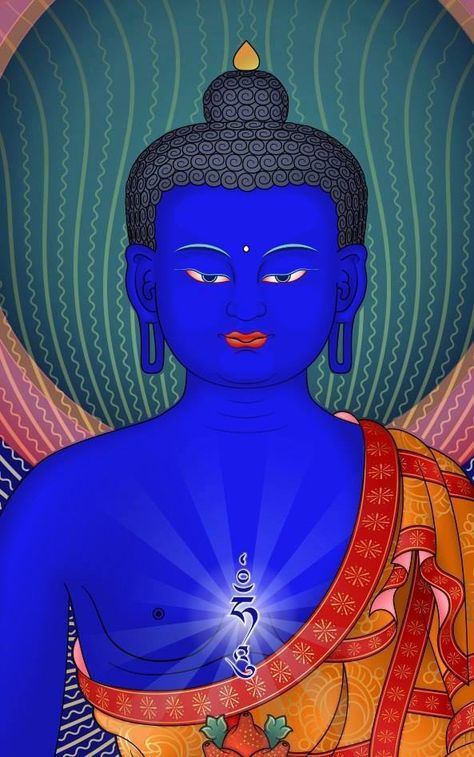 Teyata Om Bekanze Buddhist Iconography, Blue Buddha, Tibet Art, Tantra Art, Buddhist Art Drawing, Medicine Buddha, Art Buddha, Buddha Zen, Buddha Painting