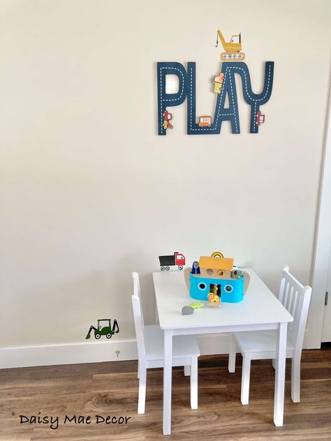 Get the Look: Transportation Playroom - Daisy Mae Decor Playroom For Toddler, Cute Playroom Ideas, Playroom Ideas For Boys, Playroom For Toddlers, Cute Playroom, Theme Playroom, Best Playroom, Craft Closet Organization, Book Display Shelf