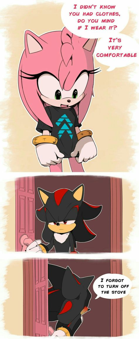 Drawing Bases Couple Kissing, Shadow And Amy Comics, Cute Amy Rose Fanart, Sonic Jealous Of Amy, Matching Pfp Couple Edgy, Something About Amy Fanart, Shadow X Amy Comic, Shadow X Amy Fanart, Sonic And Amy Fanart