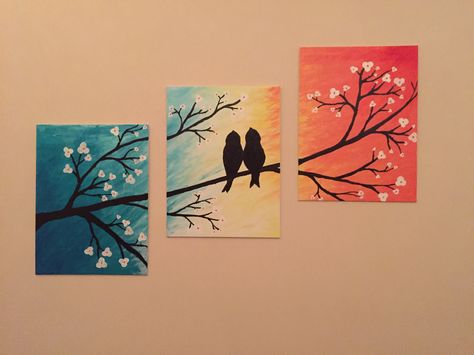 Love Birds Painting, Bathroom Paint Colors, Interior Painting, Room Paint Colors, Seni Cat Air, Tableau Art, Simple Acrylic Paintings, Farmhouse Interior, Interior Paint Colors