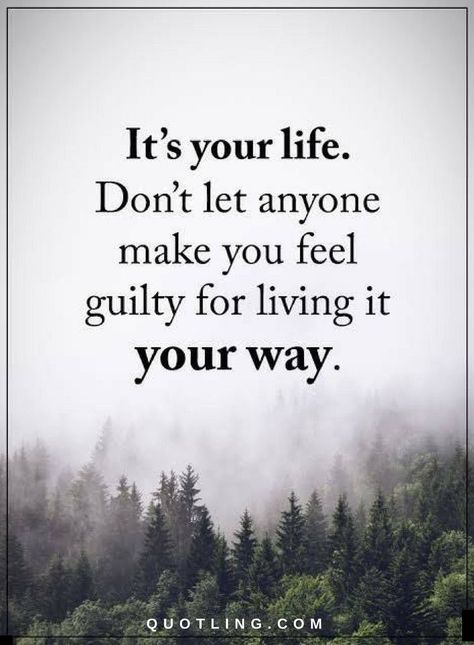 Quotes It's your life don't let anyone make you feel guilty for living it your way. Feeling Guilty Quotes, Guilty Quotes, Quotes Good Morning, Life Lesson, Memories Quotes, Lesson Quotes, Life Lesson Quotes, New Quotes, Encouragement Quotes