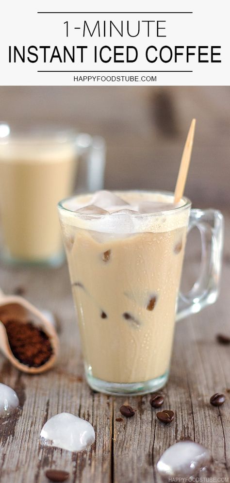 Instant Iced Coffee Recipe, Instant Iced Coffee, Instant Coffee Recipes, Resep Starbuck, Make Iced Coffee, Instant Ice, Resep Smoothie, How To Make Ice Coffee, Iced Coffee Drinks