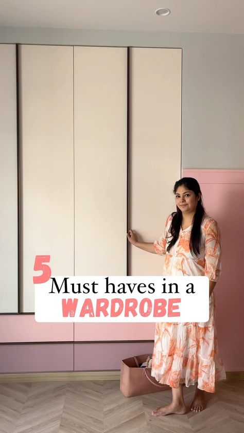 Sonika Khurana Sethi | 5 must haves in a wardrobe! Would you like to see more such videos? #wardrobe #wardrobedesign #wardrobeorganisation #interiordesign… | Instagram Pinterest Wardrobe Design, Closet Design Layout Indian, Modern Wardrobe Doors Design, Wardrobe Fabric Door, Inside Wardrobe Design Bedroom, Wardrobe Design From Inside, Kids Wardrobe Internal Design, Inside Wardrobe Ideas, Wardrobe Design Bedroom Inside