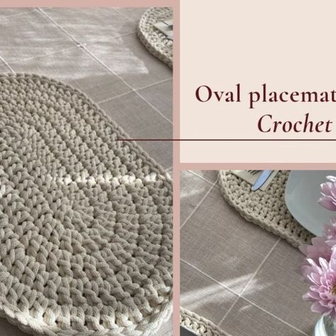 Iga | Modern crochet patterns and tips | Handmade home decor on Instagram: "OVAL PLACEMAT PATTERN IS OUT NOW! 😊 

While visiting my family at the end of September, I made oval placemats for my mom, which I showed on my instastory… and you all really liked them! ❤ I got questions about the pattern every day, so I got to work right after I got back home… And these questions definitely helped me stay motivated and finish this pattern quickly! 😁 

Now I can say that the pattern is ready and available on my Etsy! And with it a 20% discount on all crochet patterns until the end of this week 😉

SKILL LEVEL: Easy (basic crochet stitches, minor experience needed) 

YOU WILL BE USING:
Slip knot
Chain
Slip stitch
Double crochet (UK treble crochet) 

YOU WILL NEED: 
- 5mm braided cotton cord 
- Cro Crochet Oval Placemat, Crochet Uk, Oval Placemats, Crochet Oval, Placemat Patterns, Treble Crochet, Slip Knot, Modern Crochet Patterns, Placemats Patterns