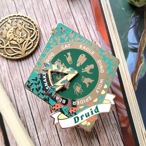 Chaotic Druid Wild Shape Spinner Enamel Pin Dungeons and - Etsy Canada Wild Shape Dnd, Gifts For Dungeon Masters, Druid Wild Shape, Dnd Pins, Gelatinous Cube, Wild Shape, Bandana Blanket, Dungeon Master Gifts, Game Master